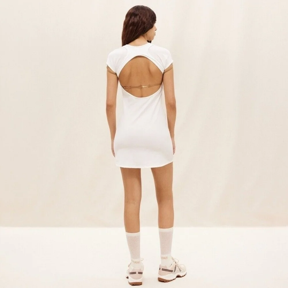 Nike X JACQUEMUS La Robe Mini Dress White Size M Tenniscore - Picture 7 of 15